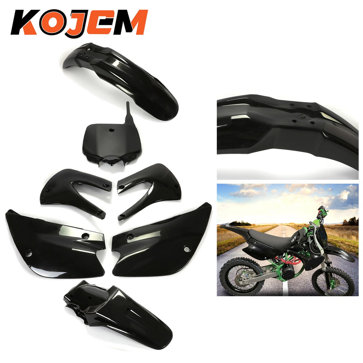 中古 kx85 kx100 フェンダー ボディパネル セットカウル カワサキ Restyled Plastic Kit Fairing Bodywork Set For Kawasaki KX85