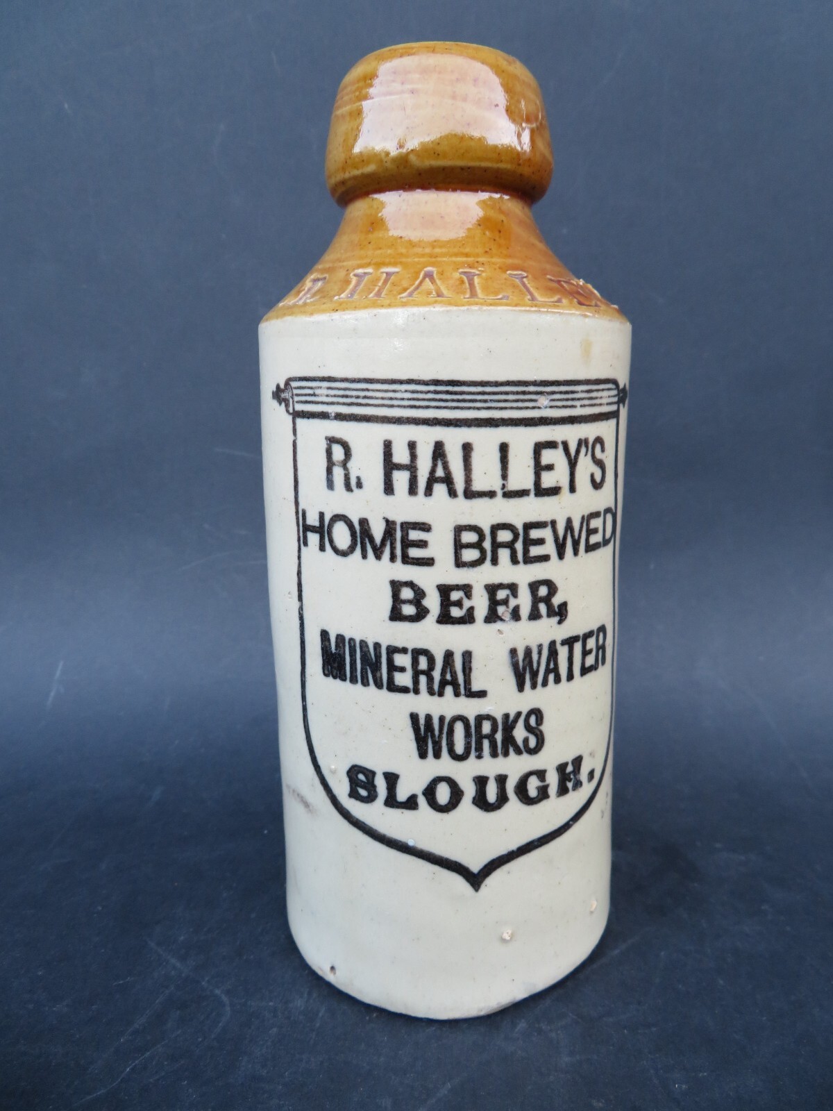 (2) DIFFERENT ANTIQUE GINGER BEER BOTTLES R.HALLEY'S SLOUGH BUCKS eBay
