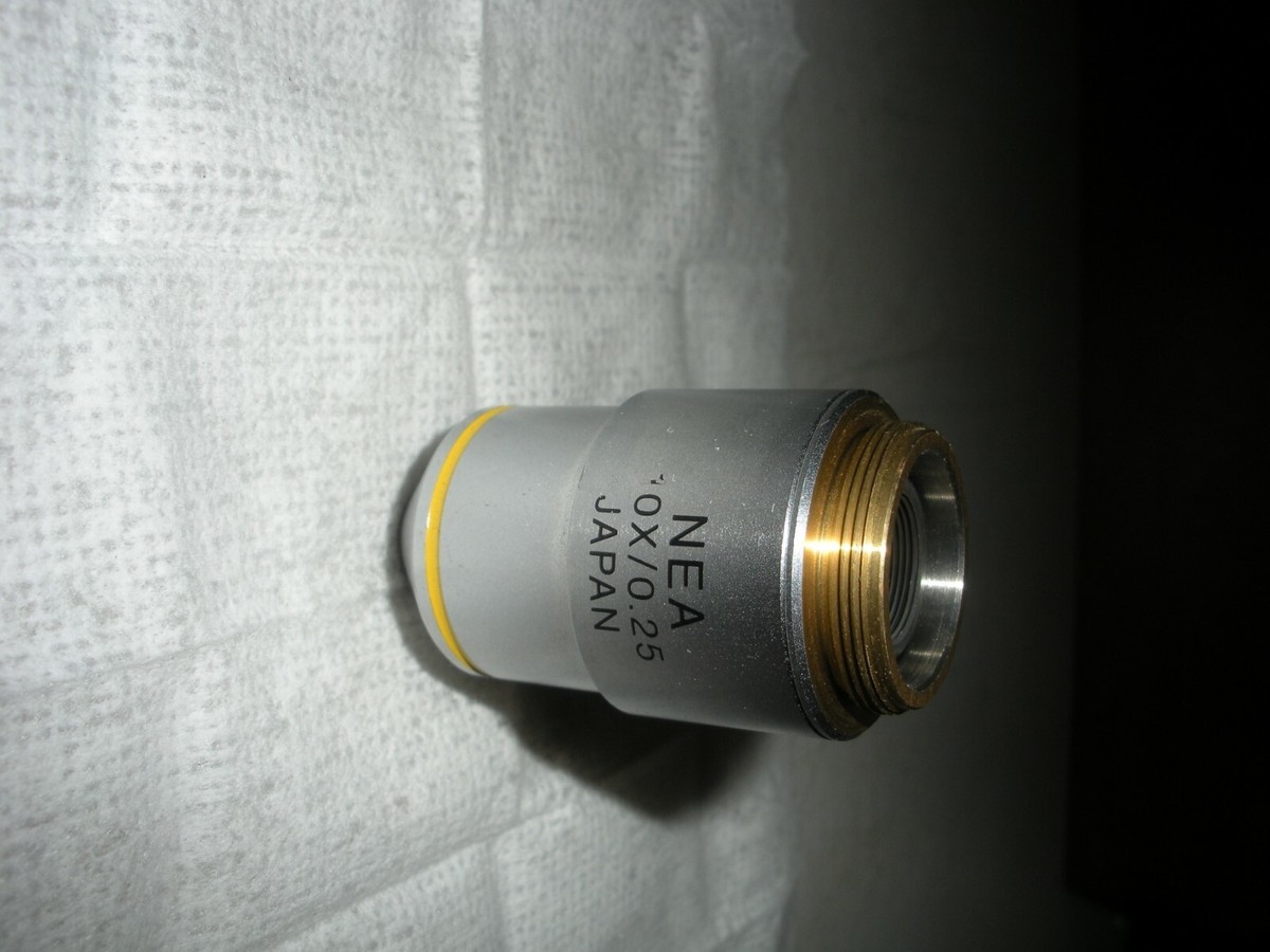 OLYMPUS NEA10X 0.25 160/- 10X MICROSCOPE LENS OBJECTIVE USED OLYMPUS NEA10X 0.25 160/- 10X MICROSCOPE LENS OBJECTIVE USED