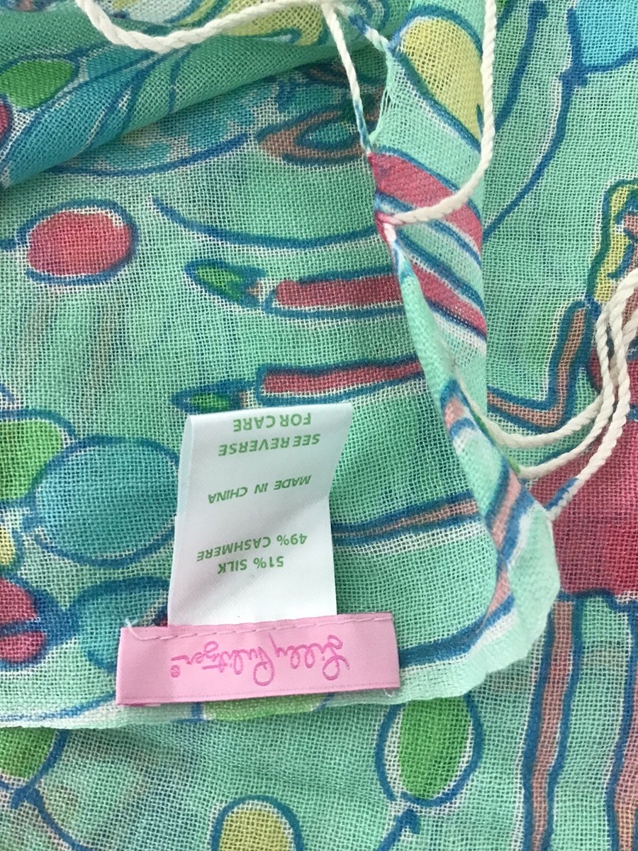 Écharpe Lilly Pulitzer Sand Bar - Cachemire Et Soie - Multicolore Neuf Avec étiquette RARE