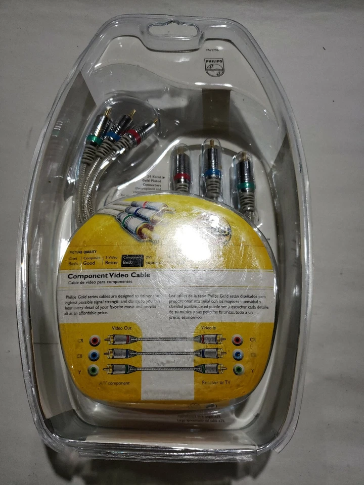 Philips M62796 Component Video Cable 24k Gold, 12 feet New Sealed FAST SHIP - Image 4 of 4