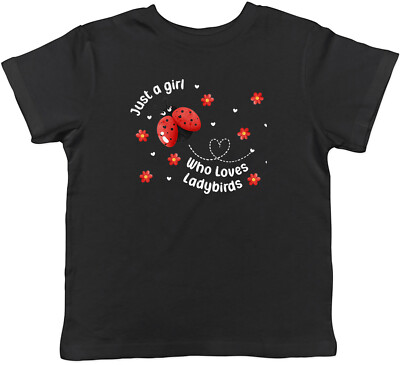 Just a Girl Who Loves Ladybirds Kinder T-Shirt Insekten Kinder Jungen Mädchen Geschenk