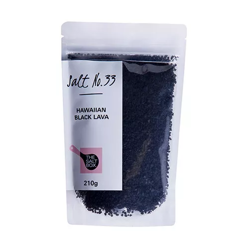 Hawaiian Black Lava Salt (Small Grain) 210g Pouch - The Salt Box - Picture 1 of 2