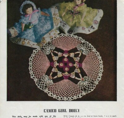 Vintage 1950 Crochet PATTERN for CAMEO Girls Dolls So Cute