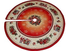 Baumdecke Gobelin Christbaumdecke Weihnachtsbaumdecke Landhaus Rot 95 cm Hossner