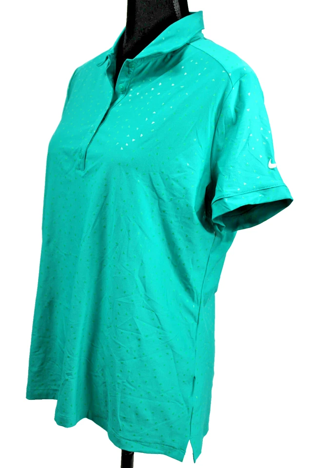 耐克高尔夫女式高尔夫上衣短袖 1/4 纽扣衬衫活力 XL 全新带标签! — 第 3/4 张图片