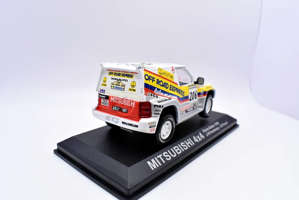 Modellino auto rally scala 1:43 Mitsubishi 4x4 diecast modellismo Paris Dakar - Immagine 3 di 4