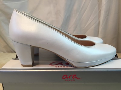 ARA Damen Toulouse-Plateau Closed-Toe Pumps Off White Größe UK 6 / EU 39