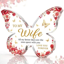 Romantic Mothers Day Gifts for Wife, Wife Anniversary Birthday Gift for Her Red 