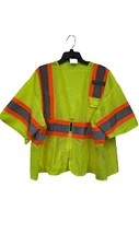 Occunomix Class 3 Hi Vis Yellow Zipper Front Economy Safety Vest ECO-IMZ32T