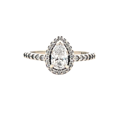 PANDORA Sterling Silver Sparkling Cubic Zirconia Pear Shaped Halo  display picture 1