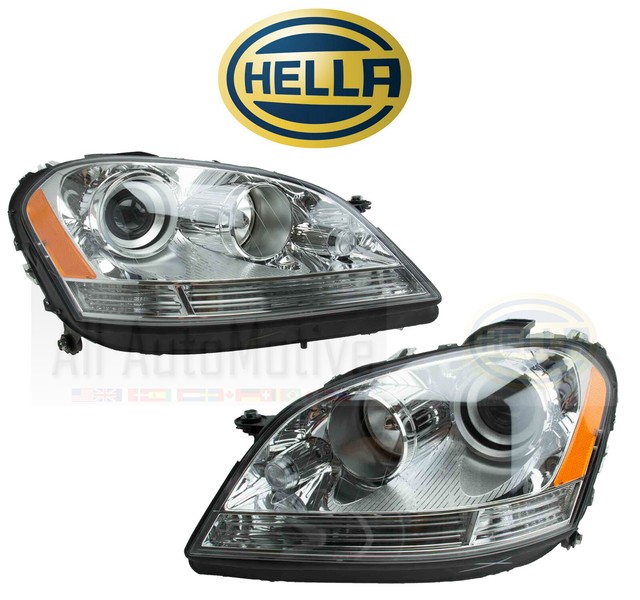 Set of Left & Right Headlight Assembly OEM HELLA For Mercedes W164