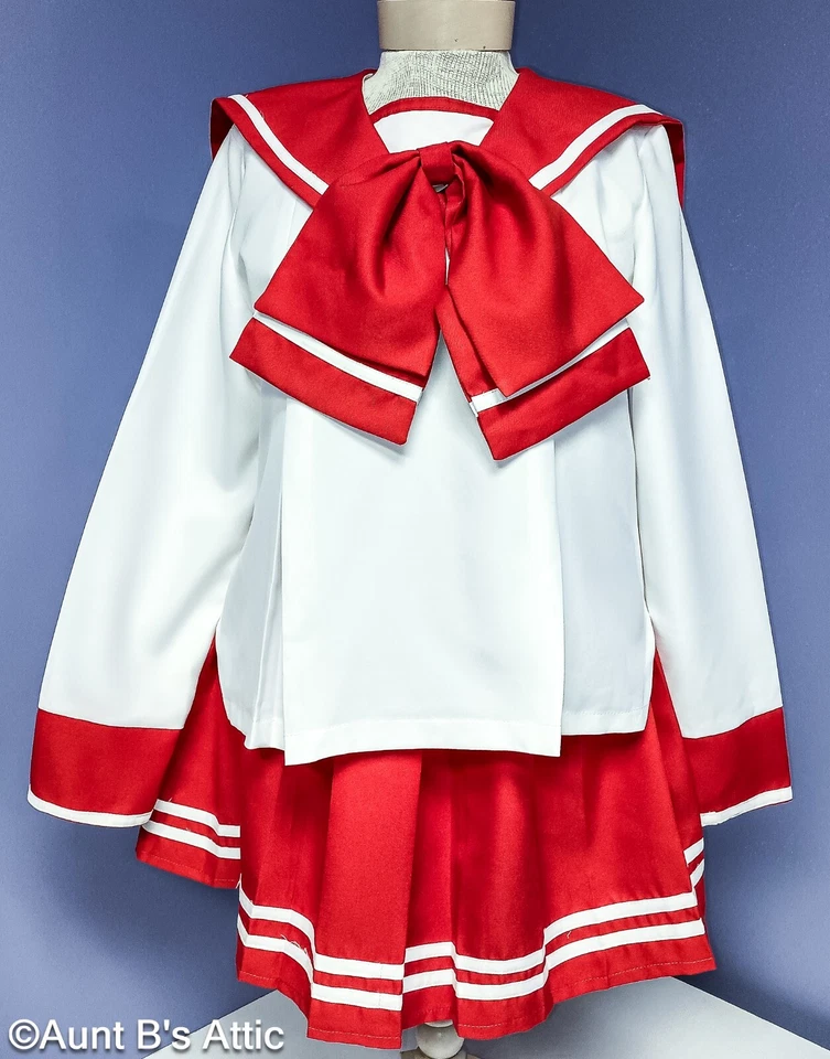 Cos Play Costume Sailor Moon/Sailor Fuku 3Pc Red/Wht School Girl Uniform XL - Image 3 of 4