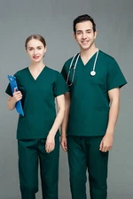 NiaaHinn Unisex Medical Nursing Scrub Set - 35% Cotton, Short Sleeve Tops