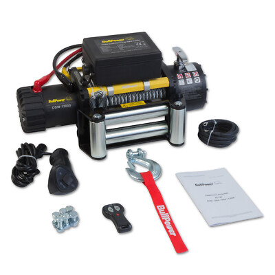 BullPower 12V Elektrische Seilwinde 13000LBS 5897KG Offroadwinde Motorwinde Funk