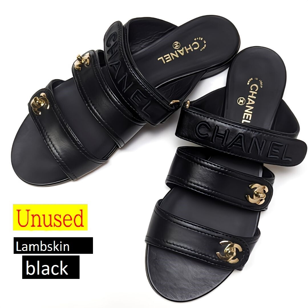 Unused Authentic CHANEL CC Turn Lock Sandals 36.5C | eBay