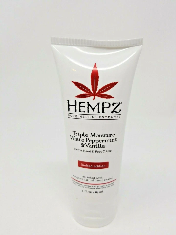 Hempz White Peppermint & Vanilla Hand & Foot Creme 3 oz 3 Tubes Limited Edition  - Image 2 of 3