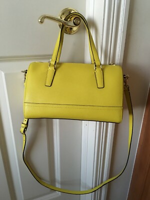 NWT Saffiano Leather Coach CrossBody Mini Satchel, Honeybee/Yellow