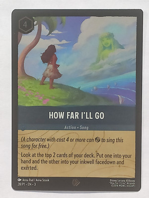 Disney Lorcana Card How Far I'll Go 28/P1 Promo Foil English - I'm Ready