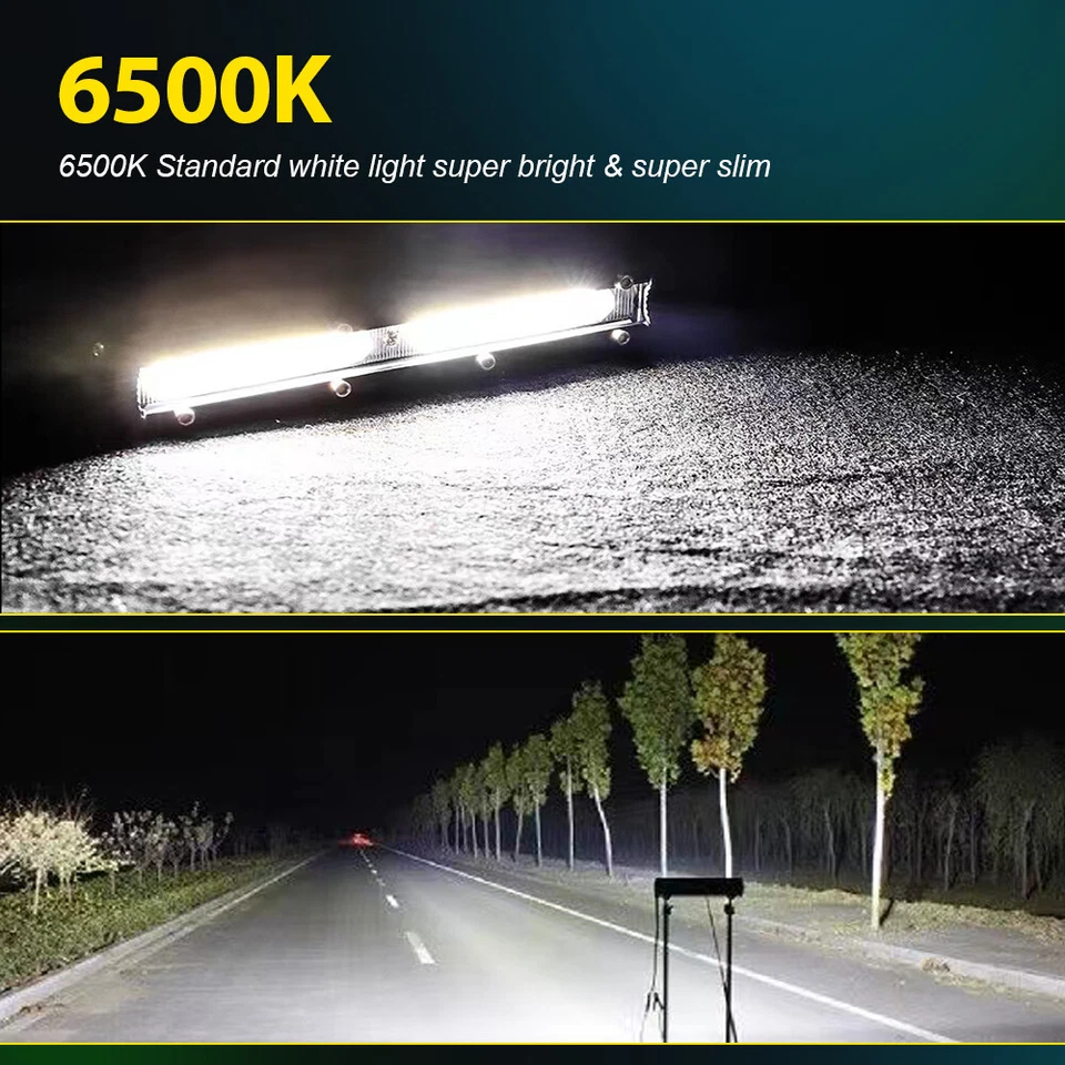 7"14"20"26"32"42"50" LED Light Bar Combo Driving For Toyota 4Runner Tacoma RAV4 - Image 3 of 4