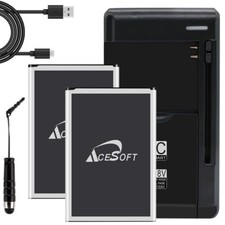 2x 2670mAh Battery Universal USB/AC Charger cable for LG Premier LTE L62VL Phone