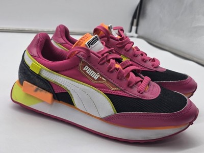 PUMA Shoes Womens 8 Future Rider City Lights Neon Pink Orange Athletic Sneakers