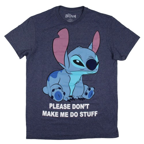 Disney Men's Stitch Please Don't Make Me Do Stuff Adult Short Sleeve T-Shirt (S)