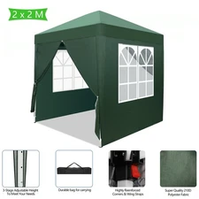 6.5'x6.5' EZ Pop Up Canopy Tent Garden Outdoor With Walls Green