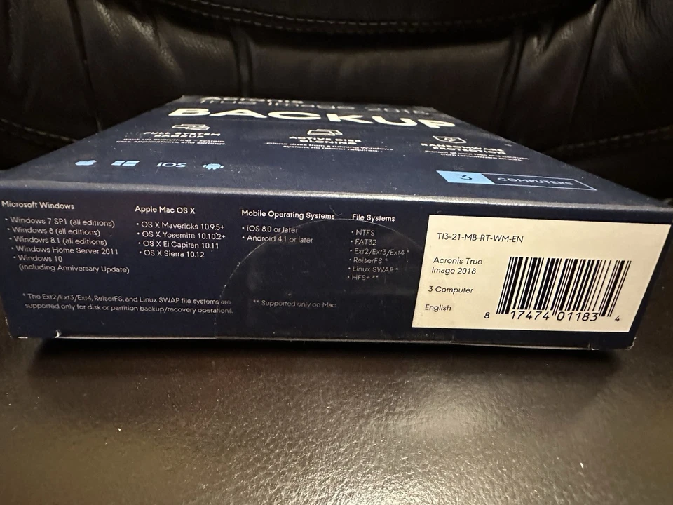 Acronis True Image 2018 For 3 PC/MAC Backup Software Perpetual License UNOPENED - Image 3 of 4