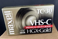 Maxell VHS-C TC-30 HGX-Gold Premium High Grade Video Tape SEALED