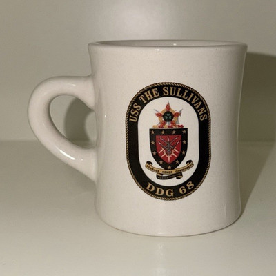 USS The Sullivans DDG 68 Navy Collectible Mug Mil-Art China Co White 3.5''