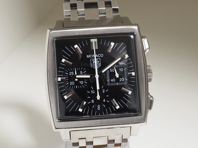 TAG HEUER Monaco Chronograph CW2111 - mit Stahlband + 2. Band - der Klassiker !!