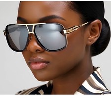 Aviator Sunglasses Square Frame Women Silver Lens Fashion Shades Lentes Gafas