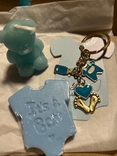 10 baby shower favour bags boys handmade baby powder scented candles