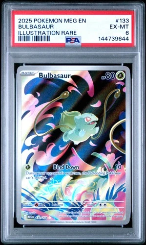 2025 POKEMON MEG EN-MEGA EVOLUTION ILLUSTRATION RARE #133 BULBASAUR PSA 6