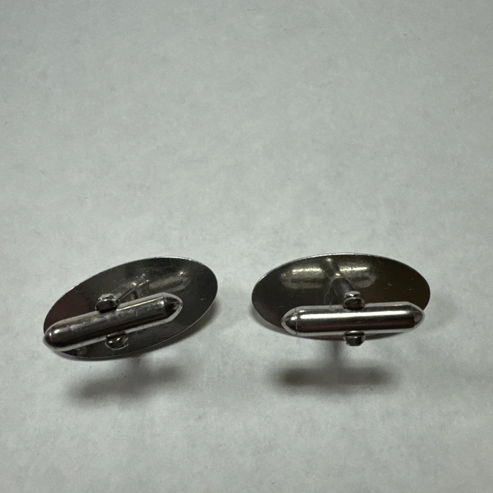 Gemelos vintage de joyería de plata con estrás de cristal Swank Foto 4 de 4