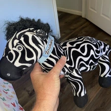 Zoobies Zula the Zebra Plush Toy Pillow Blanket Combo Retired Stuffed Animal