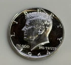 1964 Accented Hair Kennedy Half Dollar Proof PR 90% Silver Coin 50C