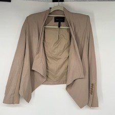 BCBG MaxAzria Abree Relaxed Draped Open Front Jacket Blazer Women's Sz XS Career