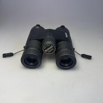 Bushnell Prime 10x42 Binoculars Black Roof Prism BP1042B Lens Caps Outdoors