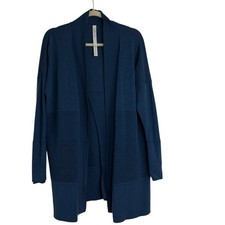 LULULEMON Sit In Lotus Wrap Open Front Split Back Cardigan Blue Size 8