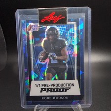 2024 Leaf Pro Set BLUE Pre-Production Proof KOBE HUDSON Football 1/1