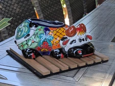Cow Planter Talavera Pottery | Use Ceramic Cow Flower Pot for Outdoor or Indoor