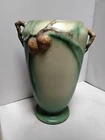 Roseville Pine Cone Green 1936 Vintage Art Pottery Ceramic Handled Vase 709