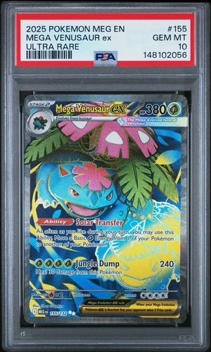 2025 POKEMON MEG EN-MEGA EVOLUTION ULTRA RARE #155 MEGA VENUSAUR EX PSA 10