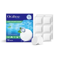Denture Cleaning Tablets Oral Care Fresh Breath Stain Remover 12 Pieces