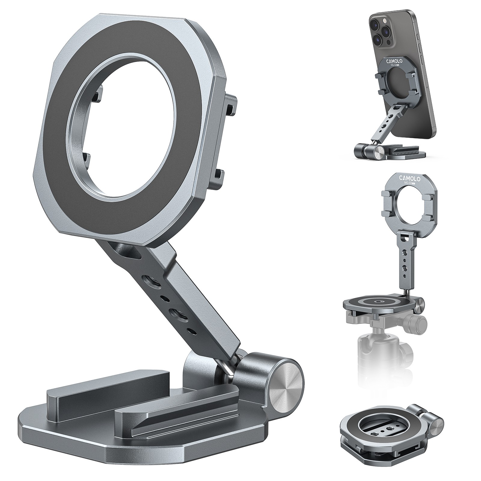 Camolo Dual Magnetic Phone Holder Adjustable Dashboad Mount Magsafe Phone Holder