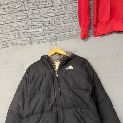 #ad The North Face Mens Black Quilted Down Puffer Jacket Hooded Full Zip Size XL $51.89