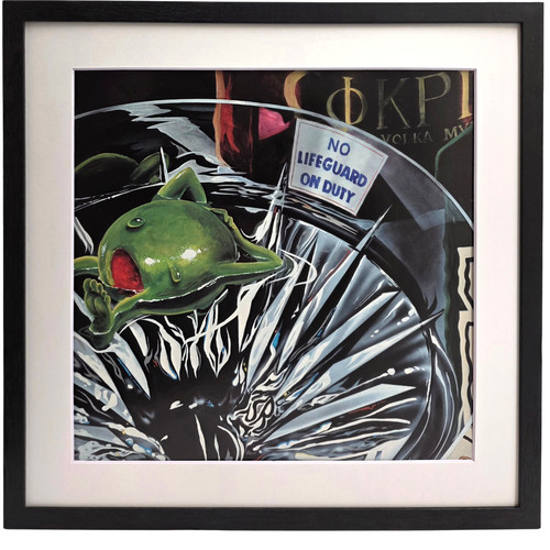 MICHAEL GODARD "No Lifeguard on Duty" Newly Custom Framed Matted Pop Art Print