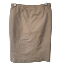 Armani Collezioni Pencil Skirt Silk Made In Italy Tan 3D Print Career Size 6